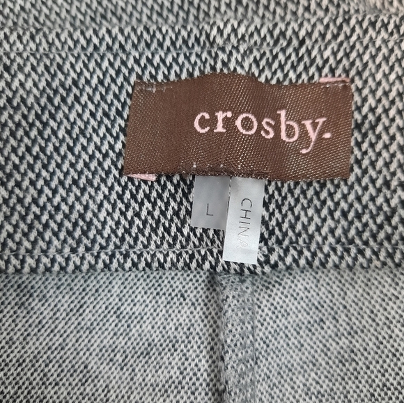 Crosby Black & White Herringbone Casual Trousers Front Seam‎ Size Large Women's - Picture 8 of 9